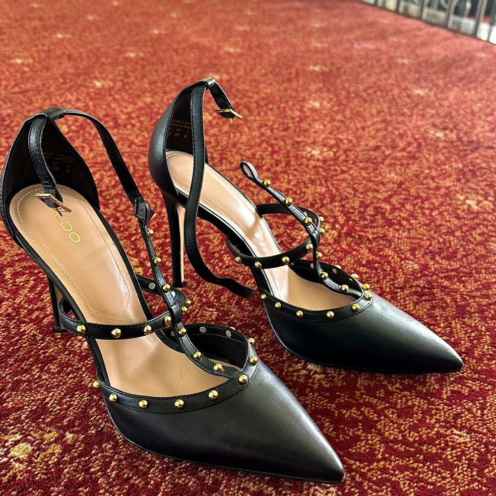 Black Aldo Studded Heels